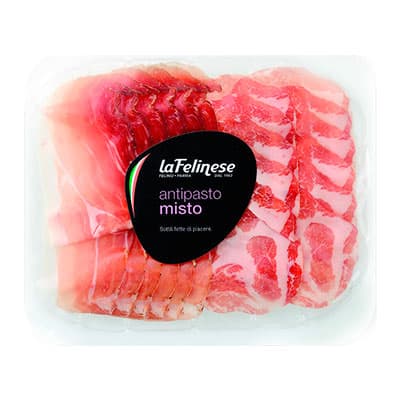 Мясное ассорти La Felinese шейка и окорок сыровяленые нарезка 120 гр