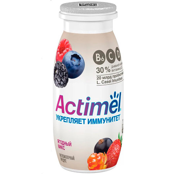 Кисломолочный продукт Actimel ягодный микс 1,5% БЗМЖ 95 гр