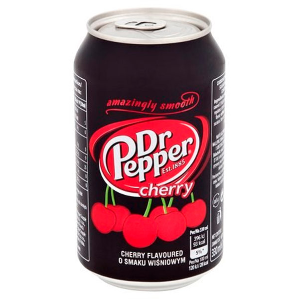 Dr.Pepper / Доктор Пеппер Cherry Вишня  0.33 литра, ж/б, 24 шт. в уп.