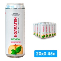Напиток Neoron Коллаген со вкусом яблока-базилик 0.45 литра, газ, ж/б, 20 шт. в уп.