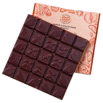 Шоколад ремесленный горький 72% с мандарином и корицей (Ферма Иванова Т.) 90 гр