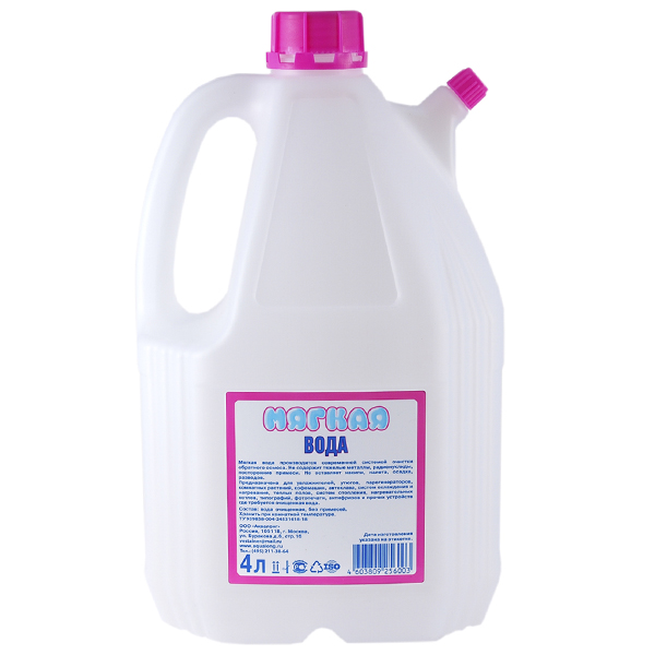 Дистиллированная вода для увлажнителей Мягкая вода 4 литра