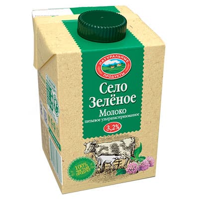 Молоко Село Зеленое ультрапастеризованное 3,2% 0,5 л (12 шт.)