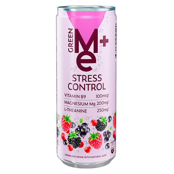 Напиток Green Me+ Plus Stress Control  с витамином В9, магнием, Л-теанином, 0.33 литра, газ, ж/б, 12 шт. в уп. Напиток Green Me+ Plus Stress Control  с витамином В9, магнием, Л-теанином, 0.33 литра, газ, ж/б, 12 шт. в уп.