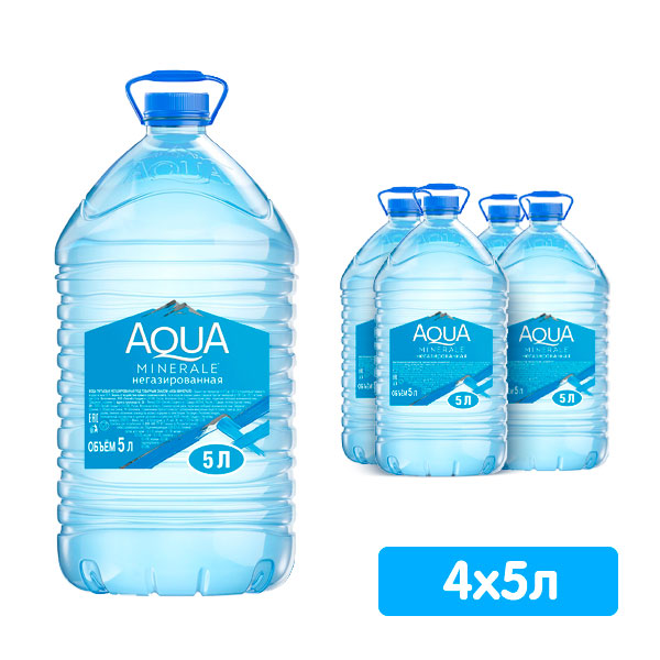 Вода Аква Минерале 5 литров, 4 шт. в уп.