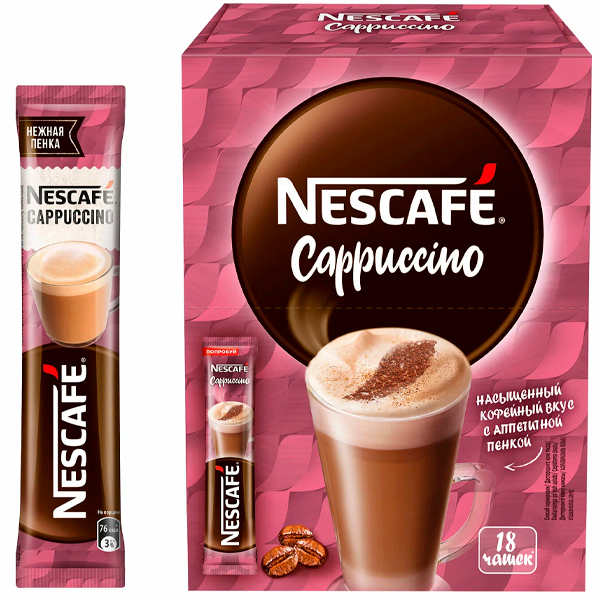 Кофе Nescafe classic Cappuccino растворимый 3 в 1 18 пак x 18 гр