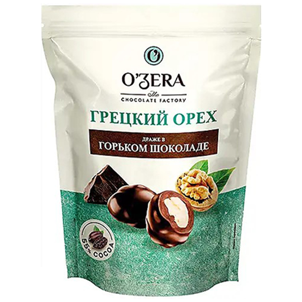 Драже OZera Грецкий орех в горьком шоколаде 150 гр