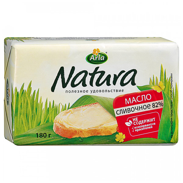 Масло Arla Natura сливочное 82% 180 гр