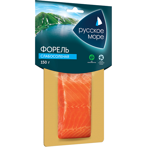 Форель радужная Русское море филе-кусок слабосоленая 150 гр