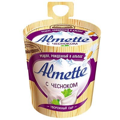 Сыр Almette творожный с чесноком 60%  БЗМЖ 150 гр
