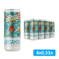Лимонад Origamika Бухгалтер (грейпфрут, лимон, виноград, лемонграсс), 0.33 литра, газ, ж/б, 8 шт. в уп.