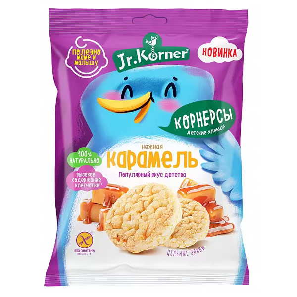 Хлебцы рисовые Jr.Korner мини карамельные от 3х лет 30 гр