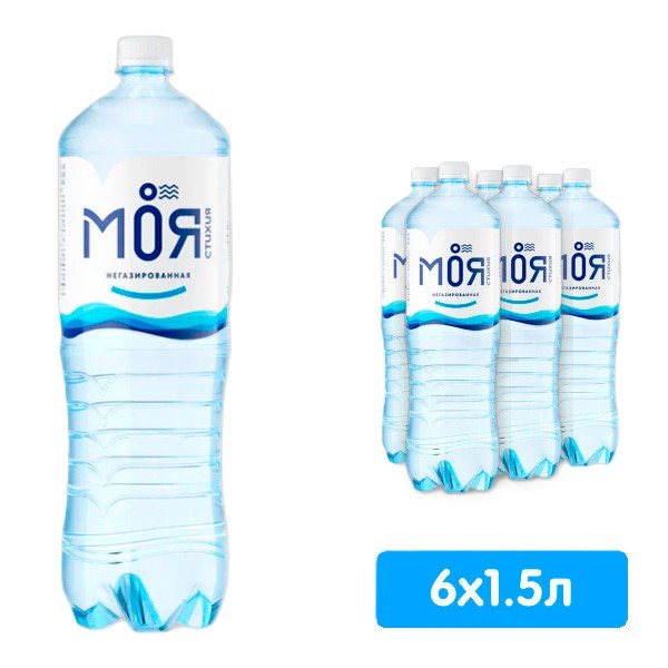 Вода Моя стихия 1.5 литра, без газа, пэт, 6 шт. в уп.