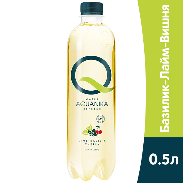 Напиток Aquanika Refresh Базилик-Лайм-Вишня 0.5 литра, газ, пэт, 12 шт. в уп.
