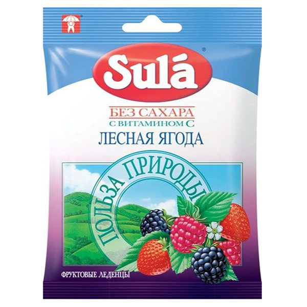 Леденцы без сахара Sula Лесная ягода 60 гр