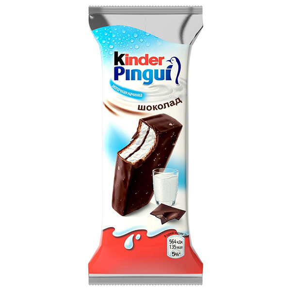 Пирожное бисквитное Kinder Pingui в темном шоколаде с молочной начинкой 30 гр
