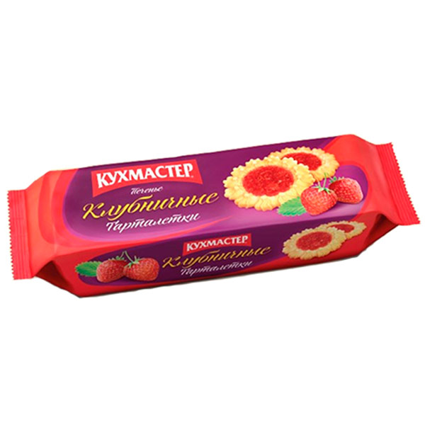 Печенье Кухмастер Тарталетки клубничные 240 гр