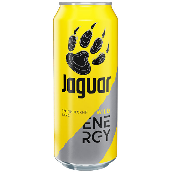 Энергетический напиток Jaguar Wild 0.5 литра, ж/б, 12 шт в уп.