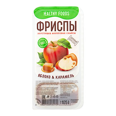 Снэки Healthy Foods Фриспы сублимированное яблоко и карамель 33 гр