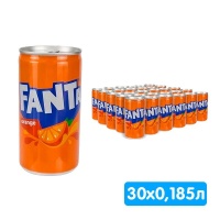 Fanta / Фанта импорт 0.185 литра, ж/б, 30 шт. в уп