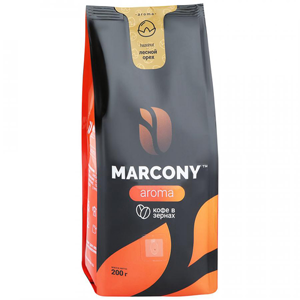 

Кофе Marcony Aroma Лесной орех зерно в/у 200 гр
