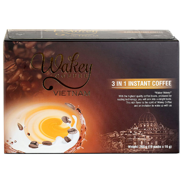 Кофейный напиток Wakey coffee, растворимый 3 в 1, 18 пак. по 16 гр