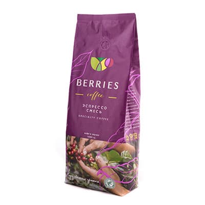 Кофе Berries Coffee эспрессо смесь Медиум в зернах м/у 1 кг
