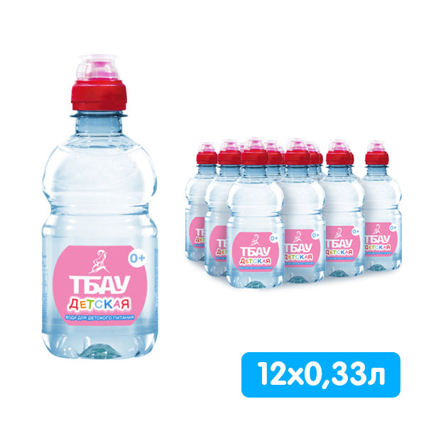 Вода Тбау детская 0,33 литра, спорт, без газа, пэт, 12 шт. в уп.