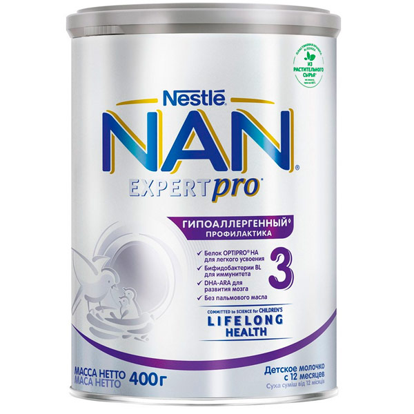 Nestle Nan 3 Гипоаллергенный с 12 месяцев (400гр)