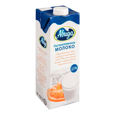 Молоко Авида пастеризованное 2,5%  БЗМЖ 1 литр