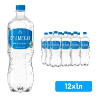 Вода Крымская питьевая 1 литр, без газа, пэт, 12 шт. в уп.