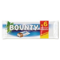 Шоколадный батончик Bounty 27.5 гр. 6 шт. в уп.