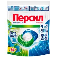 Гель-капсулы для стирки Персил Deep Clean свежесть Вернель 4в1 28 шт