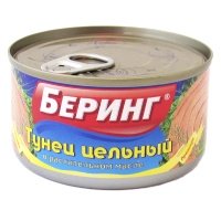 Тунец Беринг Премиум цельный в масле ж/б 200 гр