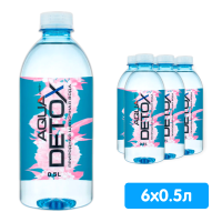 Вода AQUAdetox 0.5 литра, без газа, пэт, 6 шт. в уп.