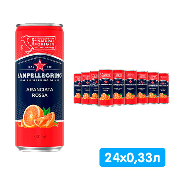 Напиток San Pellegrino красный апельсин 0.33 литра, газ, ж/б, 24 шт. в уп. Напиток San Pellegrino красный апельсин 0.33 литра, газ, ж/б, 24 шт. в уп.