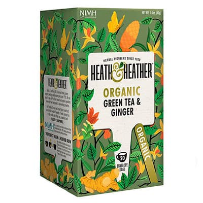 Чай Heath&Heather зеленый с имбирем Органик 20 пак