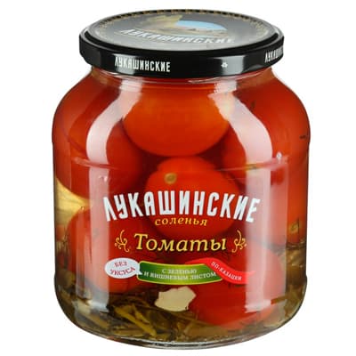 Томаты Лукашинские соленья по-казацки с вишневым листом 670 гр