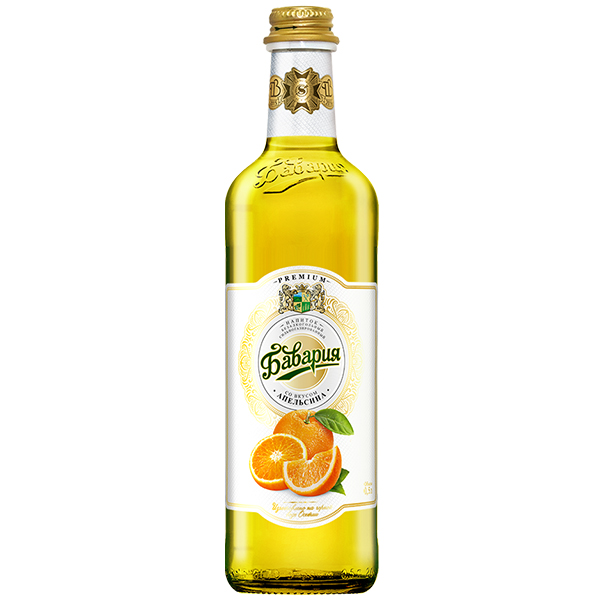 Напиток Бавария со вкусом Апельсина 0.5 литра, газ, стекло, 12 шт. в уп