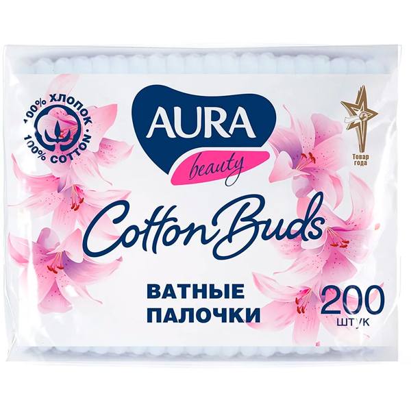 

Ватные палочки AURA 200 шт