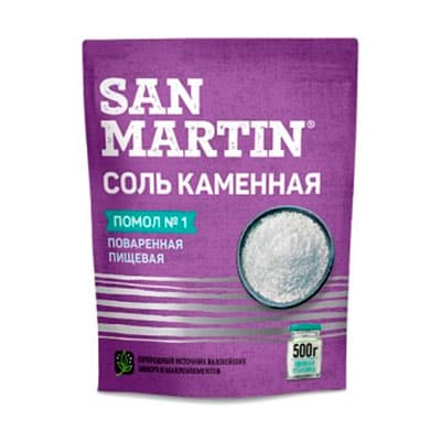 Соль San Martin пищевая каменная 500 гр