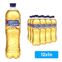 Напиток Святой Источник со вкусом груши и цитруса 1 литр, газ, пэт, 12 шт. в уп.