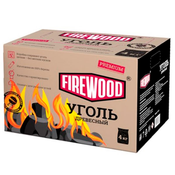 Уголь Firewood Premium древесный 4 кг