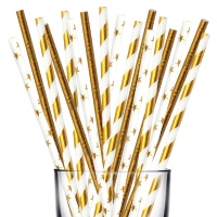 Трубочки для коктейля Fiolento Зима бумажные 19.5 см 12 шт. в уп.