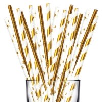 Трубочки для коктейля Fiolento Зима бумажные 19.5 см 12 шт. в уп.