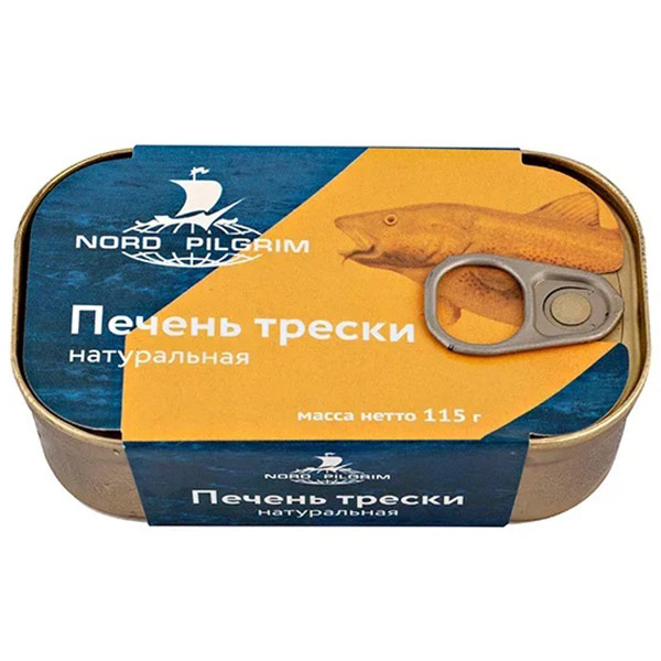 Печень трески Nord Pigrim из мороженного сырья 115 гр
