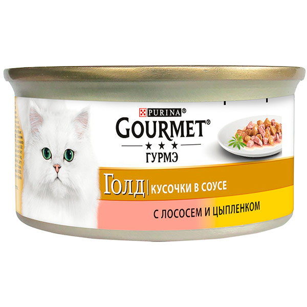 Корм для кошек GOURMET Gold с лососем и цыпленком 85 гр ( 24 шт )