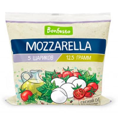 Сыр Bonfesto моцарелла 5 шаров 45% БЗМЖ 125 гр