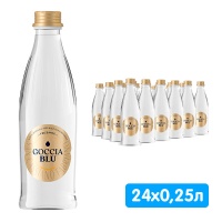 Вода Goccia Blu Frizzante 0.25 литра, газ, стекло, 24 шт. в уп.