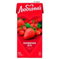 Напиток сокосодержащий Любимый Земляничное лето 0.95 литра